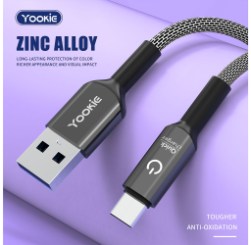  Yookie CB2 2.4A Data fast lighting cable with breathing light Black 